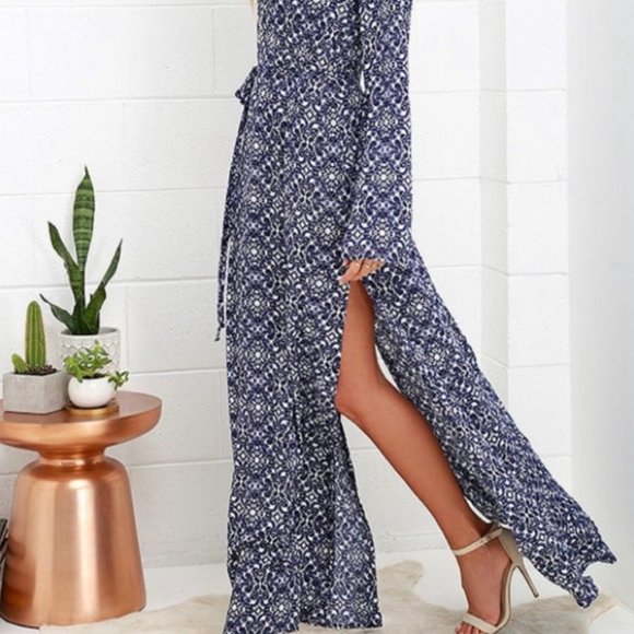 Lulu's Mandala Daydream Blue/White Maxi Dress - Picture 2 of 9